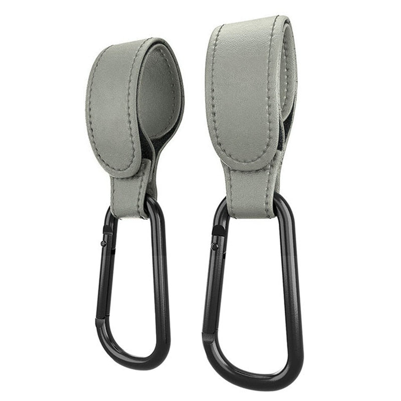 1/2pcs PU Leather Velcro Pram Hook