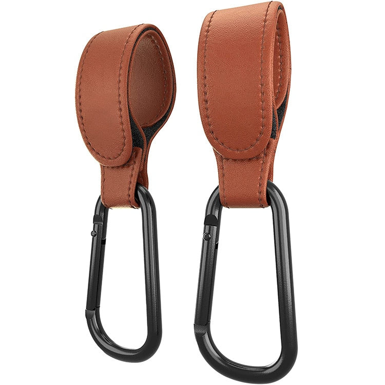 1/2pcs PU Leather Velcro Pram Hook