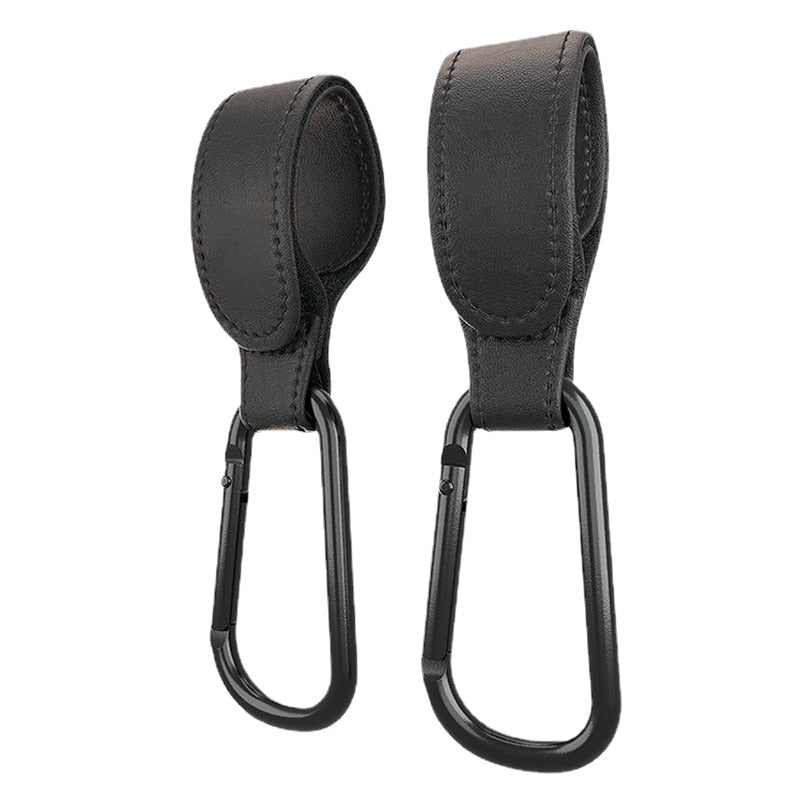 1/2pcs PU Leather Velcro Pram Hook